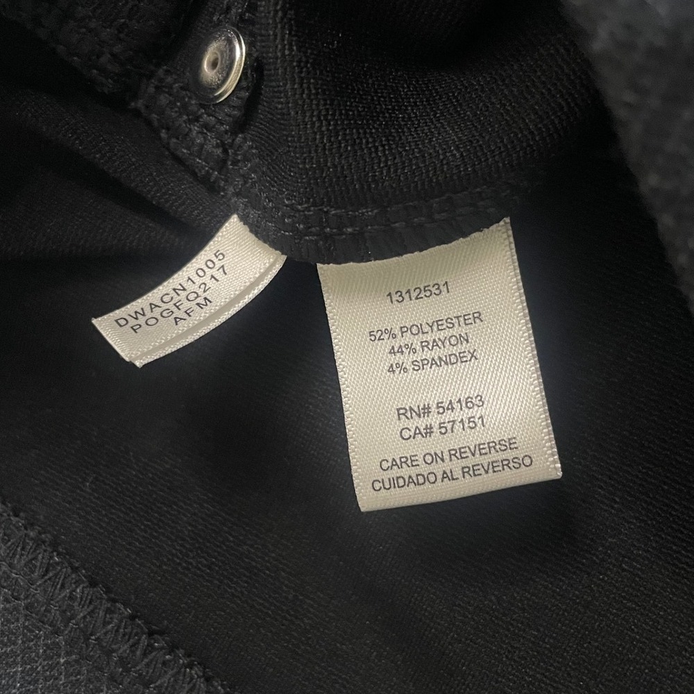 DKNY Jeans Womens XL Black Textured Pull On Slim Leg Pants NWT DWACN1005 - Picture 10 of 10
